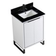 thumbnail image 3 of Fine Fixtures Opulence Collection 24 in. W x 18 in. D x 33 in. H Bathroom Vanity in White Matte with Black Marble Sintered Stone Sink - Black hardware, 3 of 8