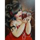 thumbnail image 1 of Pintura de diamante (DE8150) 5D DIY Mujer bebiendo Cuadro cuadrado de diamantes de imitación 20X30cm FLhrweasw Nuevo, 1 of 1