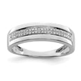 thumbnail image 1 of 925 Sterling Silver Rhodium-plated Diamond Ladies Band Ring, 1 of 1
