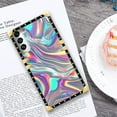 thumbnail image 6 of FKBRCL4U Compatible with Samsung Galaxy S22 Plus Case, Holographic Abstract Iridescent Textures Luxury Golden Decoration for Girl Women Soft TPU Shockproof Protective Hard PC Back, 6 of 7