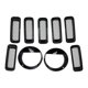 thumbnail image 1 of Front Mesh Grille Inserts Headlight Trim Rings Kit Decoration Fit for Jeep Patriot 2011-2016, 1 of 5