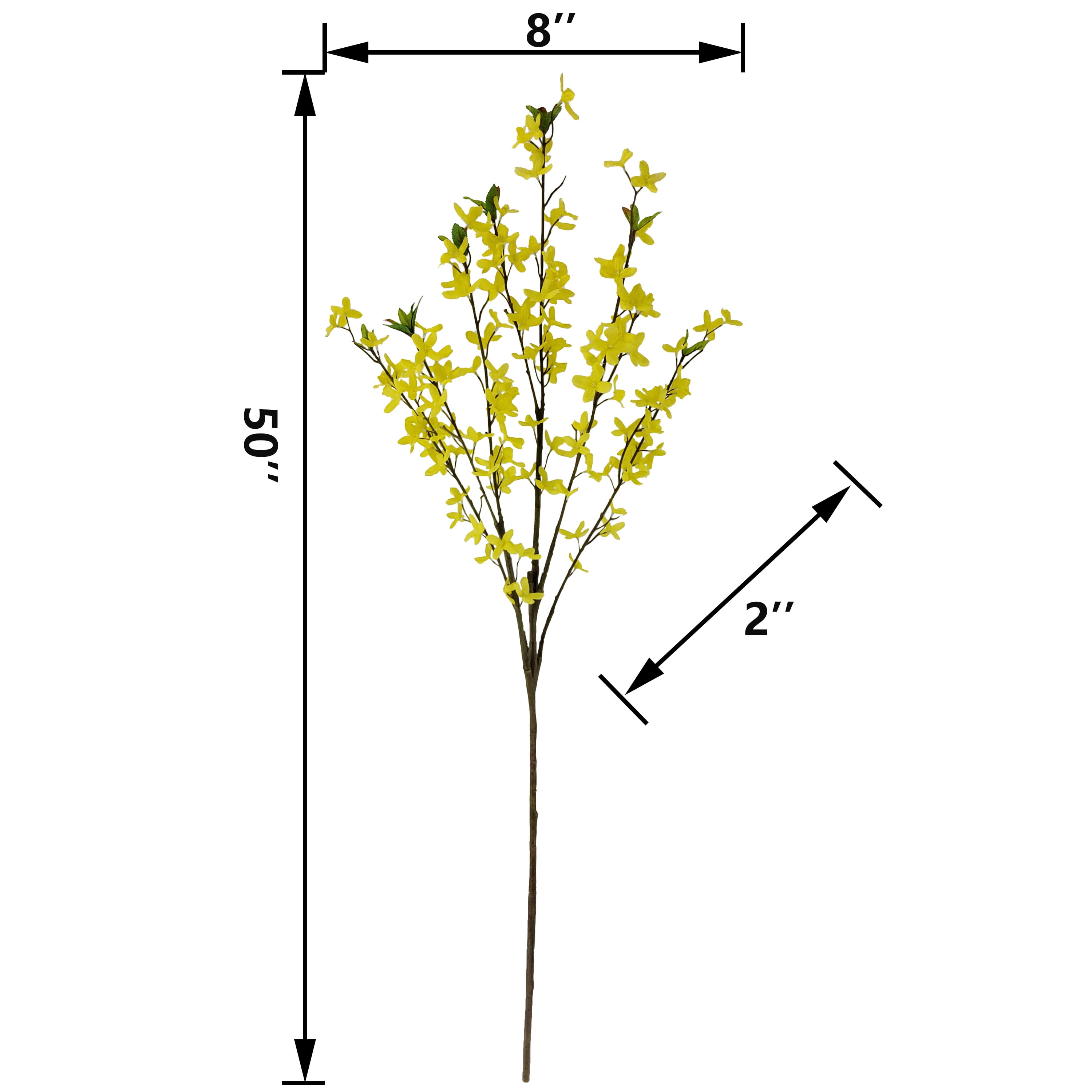 (2 pack) Mainstays 50-Inch Yellow Forsythia Artificial Stem for Home Decor