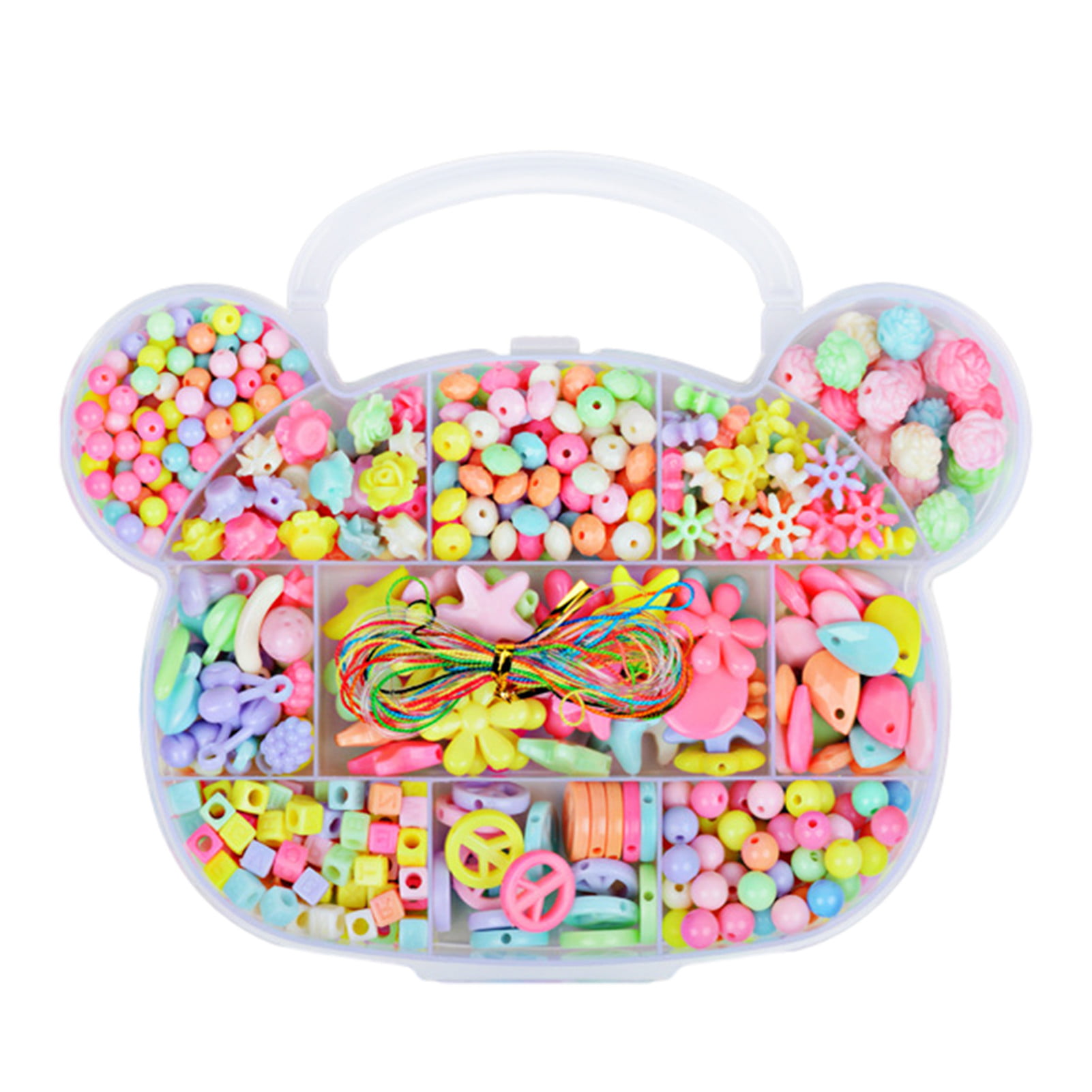 Party Bag Fillers Details about   10 Bear Charm 4mm Beads Mixd Colour Stretchable Bracelets 