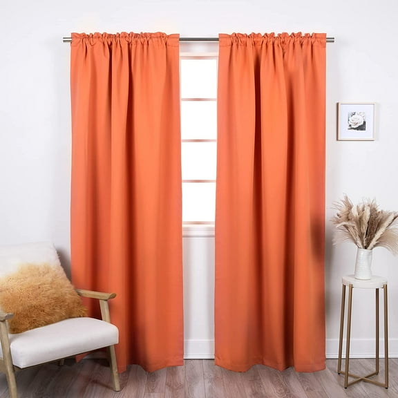 Best Home Fashion Premium Blackout Curtain Panels - Solid Thermal Insulated Window Treatment Blackout Drapes for Bedroom - Back Tab & Rod Pocket (Apricot, 52" W x 96" L)
