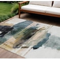 thumbnail image 2 of HomeRoots 629770 8 x 10 ft. Green & Ivory Abstract Washable Transitional Indoor & Outdoor Rectangle Area Rug, 2 of 9