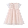 thumbnail image 2 of LOVZFMLL Girls' Summer Short Sleeve Ruffled Lace Round-Neck Embroidery Mesh Princess Bow Skirt, 2 of 8