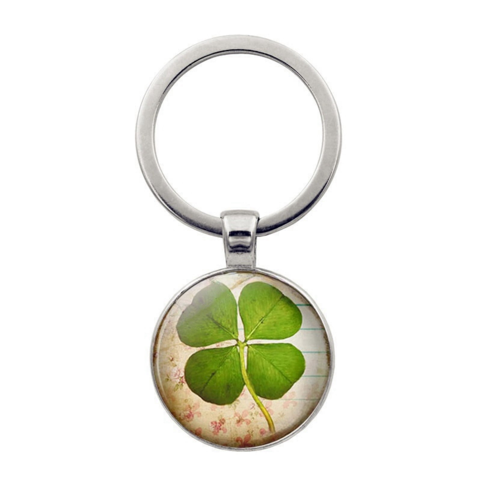 12PCS Lucky Clover Keychain Crystal Glass Pendant Accessories Graduation Gift Key Ring