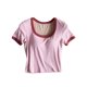 thumbnail image 2 of Pijama de manga corta para mujer, de verano, ligero y transpirable, con almohadillas para el pecho y camisetas de manga corta. Pijama de poliéster para mujer., 2 of 4
