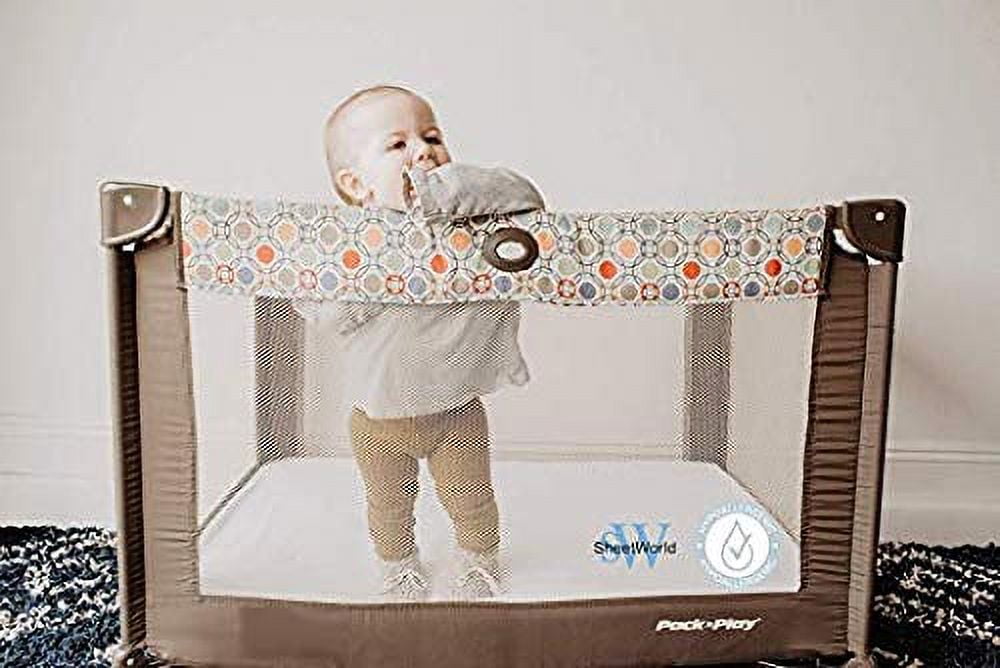 SheetWorld Fitted 100% Cotton Flannel Pack N Play Sheet Fits Graco 27 x 39, Flannel FS9 - Aqua Blue, A