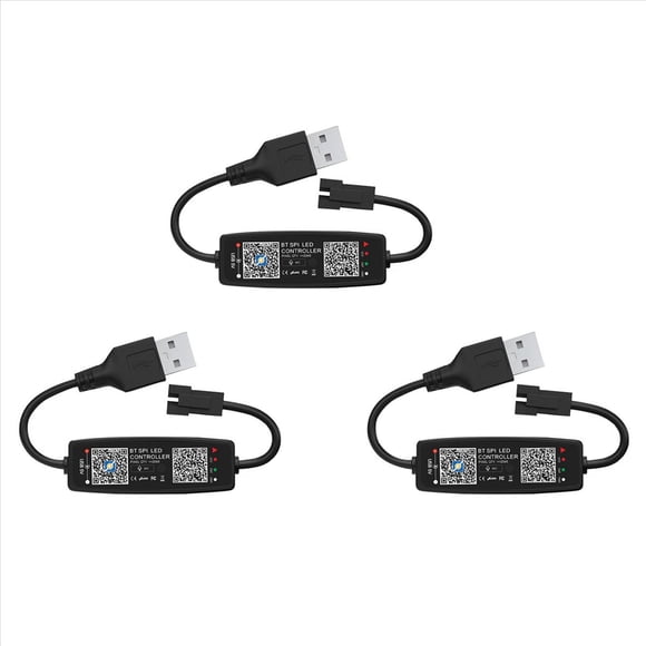 3X Controlador LED WS2812B con Aplicación Bluetooth, Controlador de Música para Tira de Luz LED SK6812 WS2811 WS2812, USB 5 V