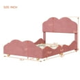 thumbnail image 3 of Full Size Upholstered Platform Bed with Cloud Shaped Headboard & Footboard, Wood Bed Frame with Slats Support, for Bedroom, Guestroom, No Box-Spring Needed, Dark Pink, 3 of 9
