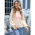 thumbnail image 4 of Women Cute Sweater Y2k Long Sleeve Crew Neck Knit Sweaters Aesthetic Pullover Top  M, 4 of 9