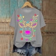 thumbnail image 2 of Towmus Christmas Shirts for Women Ugly Cute T-Shirts Elk Graphic Tee Tops Casual Crewneck Short Sleeve Pullover Grey S-3XL, 2 of 6