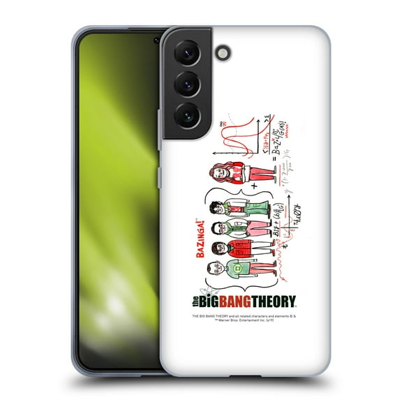 Head Case Designs Officially Licensed The Big Bang Theory Graphics Arts 2 Doodle Group Soft Gel Case Compatible with Samsung Galaxy S22 5G