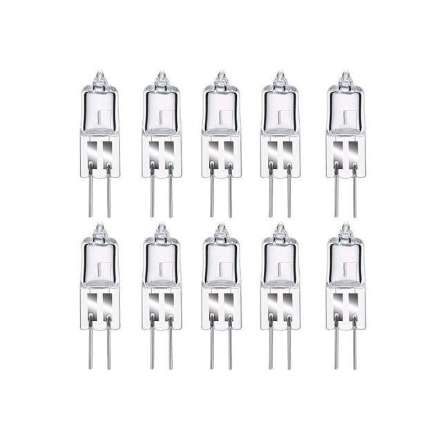 Juego de 8 bombillas halógenas G4, bombillas G4 de color blanco cálido, 12 V, 20 W, 2800 K, 240 LM, regulables, lámpara halógena G4, lámpara de cápsula transparente para lámpara de disco, lámpara de a