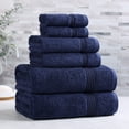 thumbnail image 2 of Superior Egyptian Cotton Absorbent 6-Piece Navy Blue Towel Set, 2 of 13