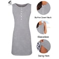 thumbnail image 6 of PULLIMORE Womens Sleeveless T Shirt Dress Casual Crew Neck Button Down Straight Summer Tunic Dresses (M, Black), 6 of 7