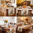 thumbnail image 6 of Fall Scarecrows Cotton Linen Rectangle Table Runners 13"x48", Thanksgiving Autumn Pumpkins Leaves Beige Coffee Table Runner Dresser Scarves Luxury Table Runners for Wedding Party Banquet Dinner Decor, 6 of 8