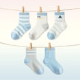 thumbnail image 4 of Balabala Boys Lightweight Crew Socks, Breathable Cotton Blend, Soft Striped Casual School Socks, 5-Pack, 4 of 6