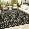 thumbnail image 3 of Yesfashion Carpets Area Rugs Washable 100% Polypropylene Turkish Outdoor Flat Weave Carpet Terrace-Morocco-Bekaa TRC3003 Black 8'9"*12'2", 3 of 7