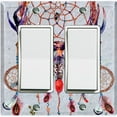 thumbnail image 1 of Metal Light Switch Plate Cover Antler Beaded Feather Dreamcatcher DRM001, 1 of 13