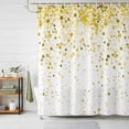 thumbnail image 3 of Abstract Watercolor Shower Curtain Set with Hooks, Polka Dot Waterproof Fabric Bathroom Curtains Decor Home Accessories,Stall 36 X 72 Inch, 3 of 9