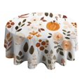 thumbnail image 4 of Fall Leaves Pumpkin Round Tablecloth 60" X 60",Wrinkle Wipeable Table Cloth for Kitchen Dining Room Picnic Patio Party, 4 of 6