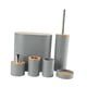 thumbnail image 5 of Juego de 6 accesorios de baño, cepillo de inodoro, baño sencillo, ligero, para basura Gris, 5 of 9