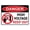 Warning Sign 2, variant on Danger Hazardous Voltage Above Keep Off Sign, 8"x12" Rust-Free Aluminum Sign, UV Protected Waterproof Weatherproof Fade-Resistant Sign