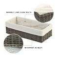 thumbnail image 3 of HOSROOME Bathroom Toilet Paper Storage Basket for Toilet Tank Top Wicker Storage Baskets for Organizing(Set of 2,Grey), 3 of 6