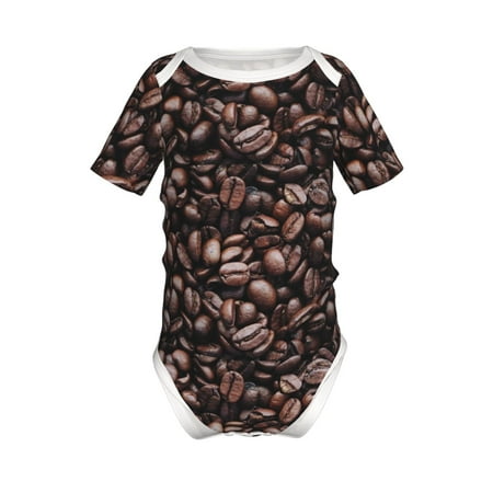 

Junzan Coffee Bean Print Short-Sleeve Baby Climbing Clothes Bodysuits for Infant One-Piece for Baby Boys & Girls Baby Clothes Baby Romper with Snap Closure-3 Months