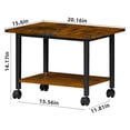 thumbnail image 2 of Leyaoyao Under Desk Printer Stand 2-Tier Mobile Printer Table w/ Storage Shelf Lockable Wheels for Home, Office, Brown, 2 of 7