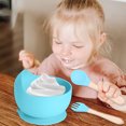 thumbnail image 4 of Vajilla de alimentación para bebés, vajilla infantil de silicona de 3 piezas, cuchara de bambú de haya, tenedor Zhivalor BST3018237-2, 4 of 5