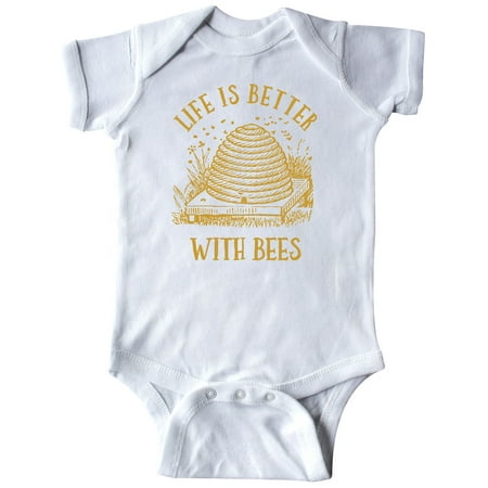 

Inktastic Life s Better With Bees Gift Baby Boy or Baby Girl Bodysuit