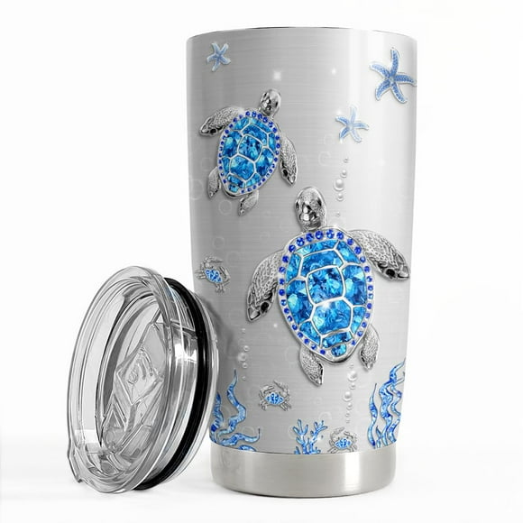 Vaso aislante de acero inoxidable SANDJEST Sea Turtle de 20 oz