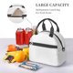 thumbnail image 5 of Fotbe White Bolsa de Almuerzo con Estampado, Lonchera Aislada, Contenedores de Comida Reutilizables Tipo Cooler a Prueba de Fugas, 5 of 7