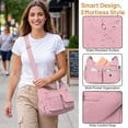 thumbnail image 4 of BadPiggies Nylon Shoulder Bag for Women Waterproof Crossbody Purse Casual Handbag with Adjustable Strap - Pink, 4 of 9