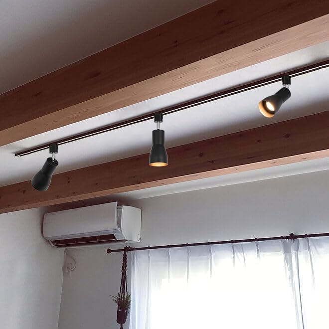 KAYYELAMP 3Pcs Adjusted Angle Rotated Degree H-Type Focusing Lighting Dimmable Remote Track Lamp Black Metal Vintage Design for Kitchen Bar Loft Store