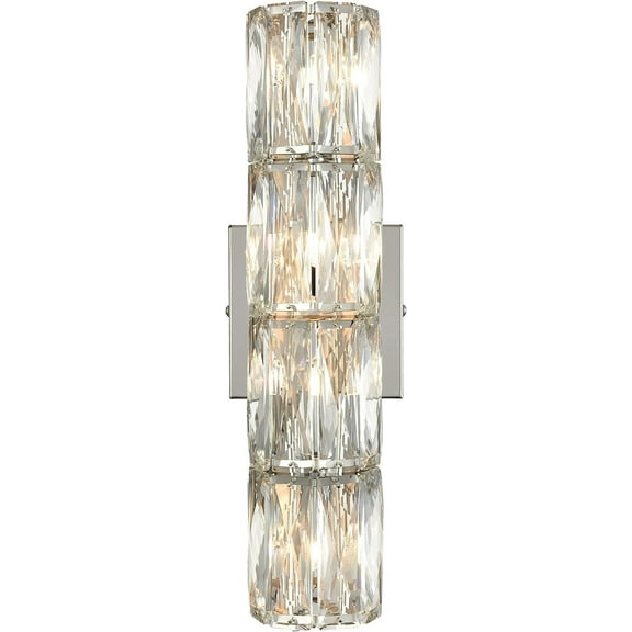Claxy 16" Chrome Wall Sconces with Crystal Tube Shade 4-Light