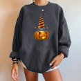 thumbnail image 2 of Sweat-shirts à Imprimé Citrouille Halloween pour Femmes Pull à Manches Longues Pull Col Rond, 2 of 6
