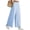 Blue, variant on Women's Wide Leg Palazzo Pants Casual Elastic High Waisted Cotton Gingham Plaid Culottes Trousers with Pockets