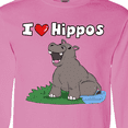 thumbnail image 4 of Inktastic I Love Hippos Long Sleeve T-Shirt, 4 of 5