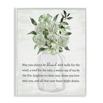 Stupell Industries Spring Floral Blessing Botanical & Floral Painting White Framed Art Print Wall Art, 24 x 30