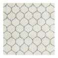 thumbnail image 3 of Unique Loom Trellis Shag Collection Area Rug - Ruby (6' Square Ivory/Gray), 3 of 11