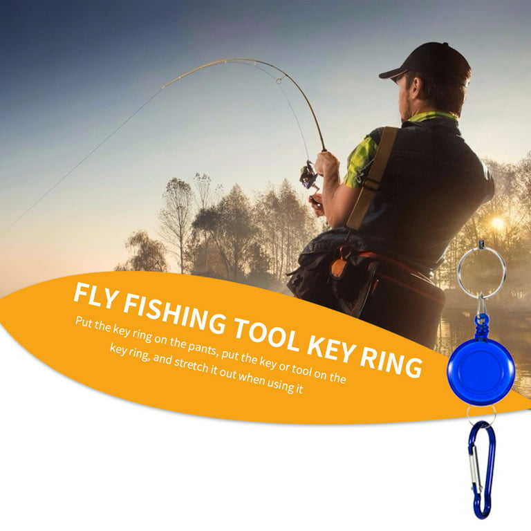 Fly Fishing Tackle Elastic Rope Thread Clip Tool Holder Telescopic Keychain  