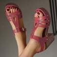 thumbnail image 2 of GERsome Women's Chunky Block Heels Sandals Platform Ankle Strap Open Toe Casual Work Party Summer Beach Sandals, Hot Pink Size 6, 2 of 9