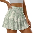 thumbnail image 3 of Xoenoiee Green Toile De Jouy House Print Womens Tennis Skirt High Waisted Golf Skort with 2 Pockets Stretchy Pleated Athletic Skirts for Workout Pickleball Running, S, 3 of 6