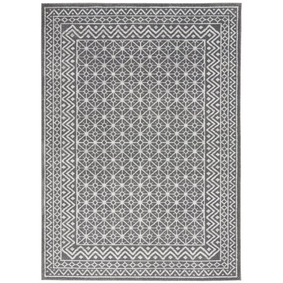 Nourison Royal Moroccan 5'3" x 7'3" (5' x 7') Charcoal/Silver Area Rug Bohemian Moroccan Distressed by Nourison