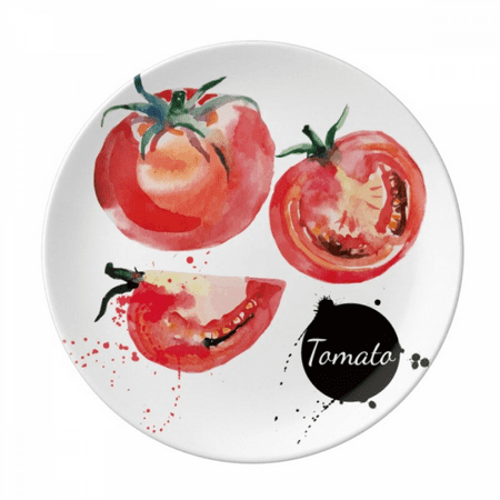 

Tomato Vegetable Tasty Healthy Watercolor Plate Decorative Porcelain Salver Tableware Dinner Dish