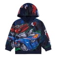 thumbnail image 1 of Sudadera con capucha Hot Wheels de forro polar para niños pequeños, azul marino, talla 6, 1 of 6